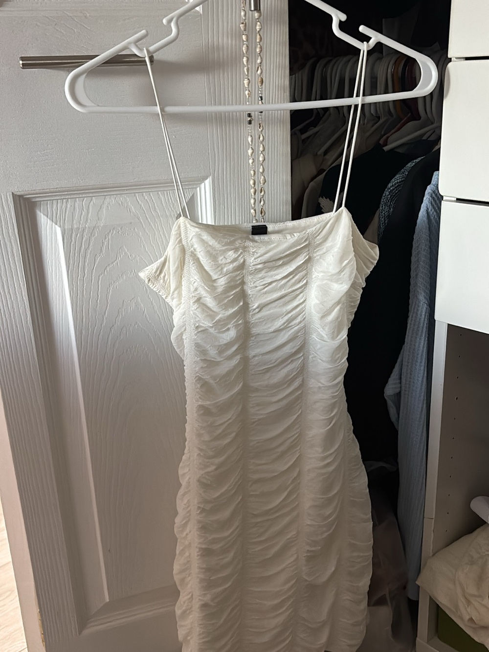 Windsor Ivory Ruched Slip Mini Dress